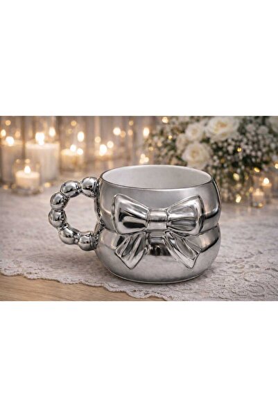 İZart Platinum Plated 3D Bow De Patterned Zel Embossed Special Design Fully H...