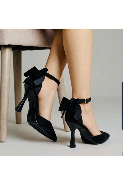 Felisya Butik حذاء نسائي تفاصيل فيونكة ساتان حذاء بكعب 8.5 سم FELİSYA