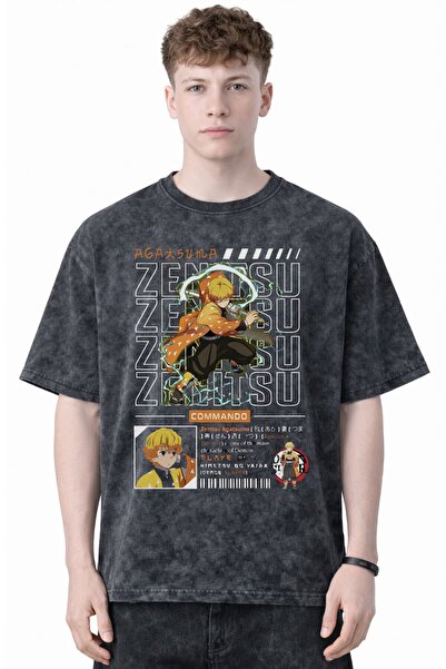SEVBANO Μπλουζάκι Zenitsu Agatsuma Demon Slayer Anime με στάμπα, Unisex, Over...