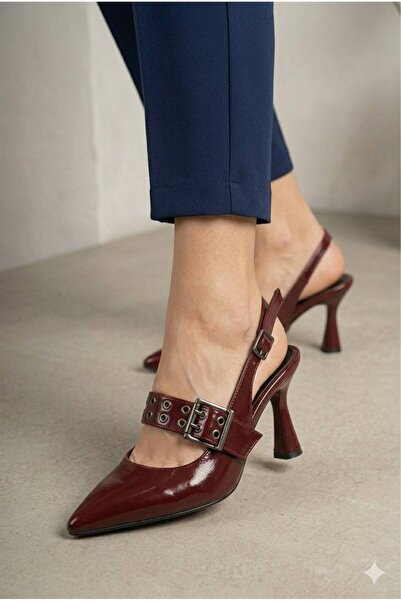 SH SİLVER MODA Kapsula kaciga od lakirane kože, moderna ženska Cipele sa štiklom