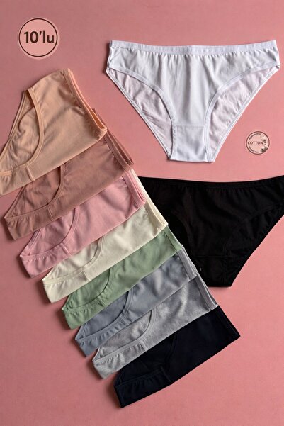 Elosia Arvena Soft |   10-Pack of Cotton Women's Panties, Triangle Cut, Comfo...