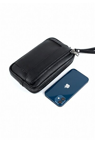 macsoo Men's Black Luxury Clutch Bag - Portfolio with Phone Compartment Walle...