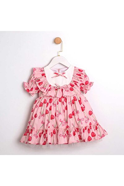 ministok Sweet Cherry Short Sleeve Girls' Dress