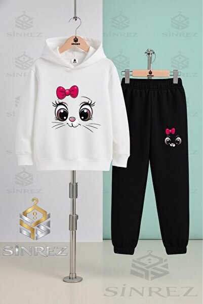 SİNREZ Set de trening cu glugă pentru copii, unisex, CAT EYE PMBE KRDL