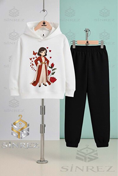 SİNREZ Children's Unisex Jyn Anime Yoresel Hooded Tracksuit Set