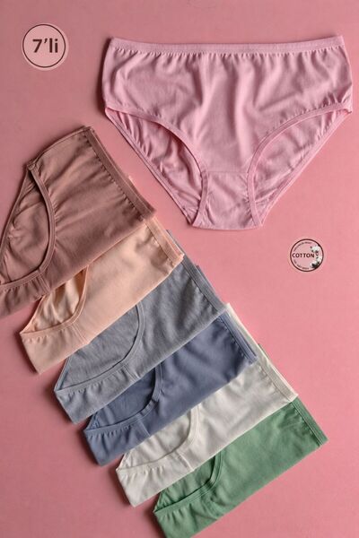 Elosia Arvena Soft |   7-Pack of Cotton Women's Panties, Triangle Cut, Comfortable Daily Underwear, Basic Breathable Fabric