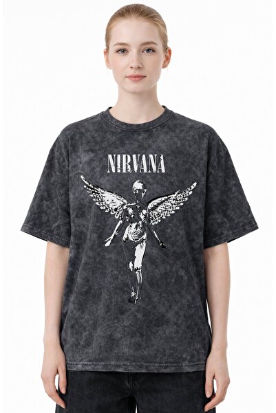 SEVBANO Nirvana Rock Metal Music Band Printed Unisex Oversized Vintage Washed...