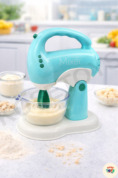 kosetoys Gerçekçi hareketli Mini oyuncak mikser pili ve sesli MAVİ