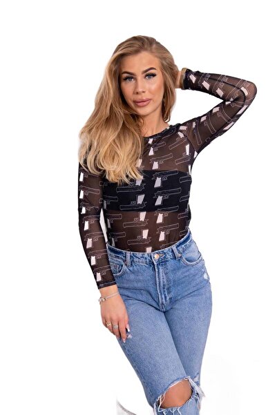 Kesi Bluzka body w pistolety czarna