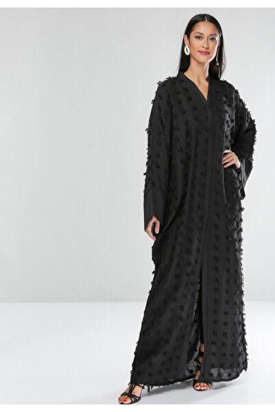 Bousni Stylish Patterned Embossed Abaya