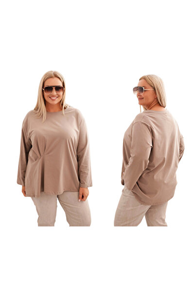 Kesi Women's long-sleeved Cotton blouse, plus size, Fango