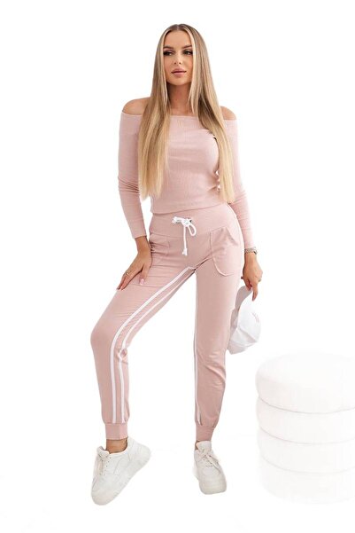 Kesi Komplet z podwójnym lampasem pudrowy beż