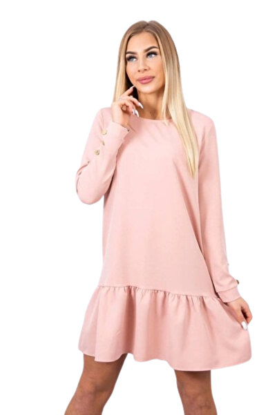 Kesi Sukienka z falbaną ciemny pudrowy róż