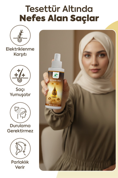 Tesettürlü Kadınlar İçin Saç Bakım Spreyi 100 ml – Ferahlık, Hacim ve Koku