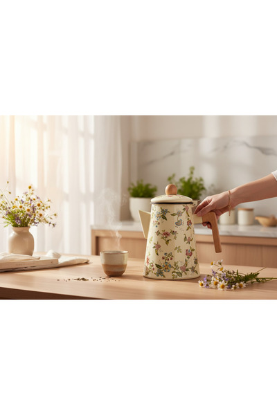 Generic A 1.2-liter metal coffee pot with a distinctive painted finish.