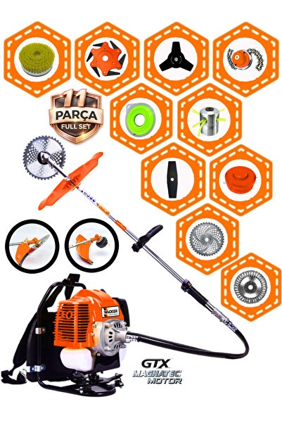 Wacker Pro German WR-475 PRO Seri Sırt Tipi Benzinli Ot Çalı Çim Biçme Tırpan...