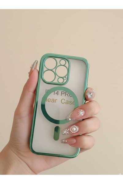 kılıfınbenden Iphone 14 pro green magsafe case model.