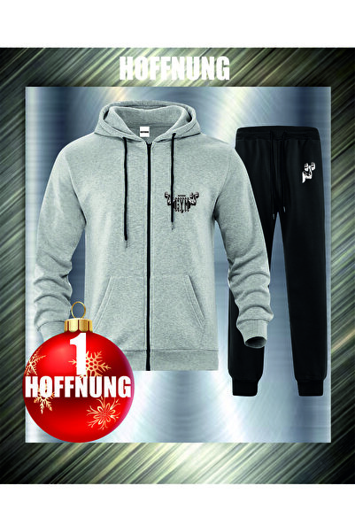 HOFFNUNG Unisex Casual Tracksuit Set Gym Hoffning Outdoor Full Zip