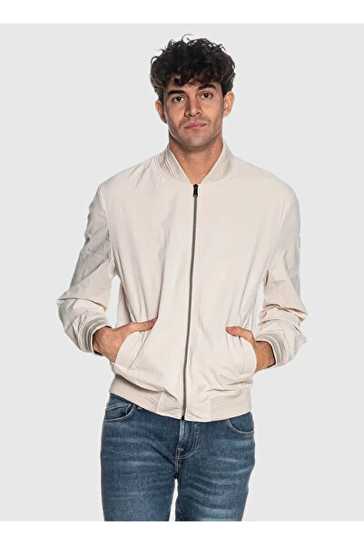 Guess Standart Krem Erkek Ceket M6RL09WJ362-G1I6 Krem Ceket