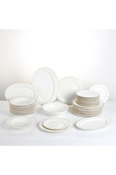 Malooki Porcelain dinner service 40 pieces Antique plate set 12 people elegan...