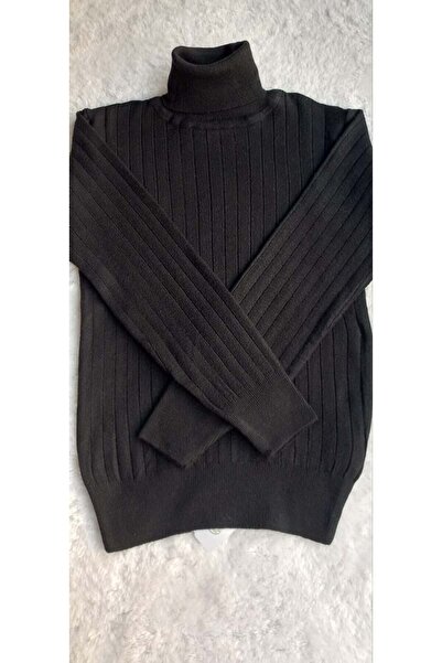 Dominic Girl's High-Neck Knit Sweater Black
