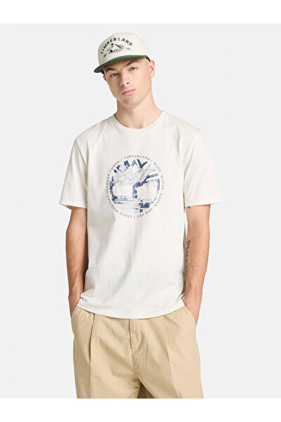 Timberland تي شيرت رجالي بيج بشعار Tree Logo Lake House Graphic Tee Tb0a5mvrcm91