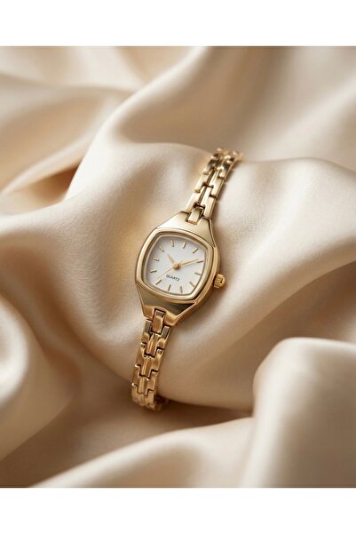 KLISHE Butik ساعة نسائية من الفولاذ باللون الذهبي، ساعة يد نسائية فاخرة أنيقة...