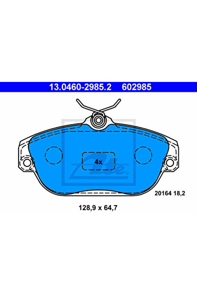 Ate Σετ τακάκια φρένων, δισκόφρενο 13.0460-2985.2
