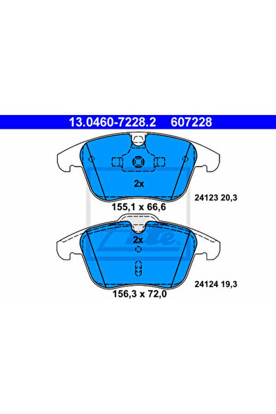 Ate Set plăcuțe de frână, frână cu disc 13.0460-7228.2