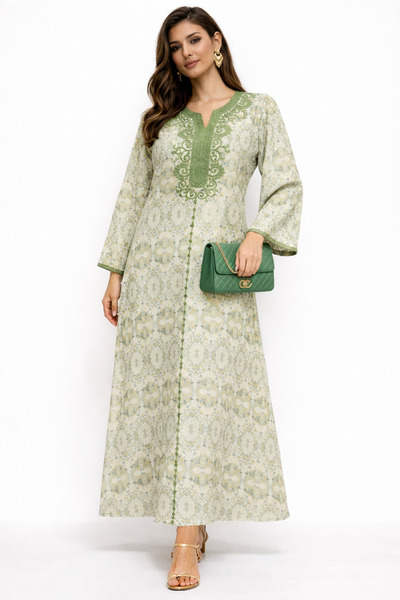 THOGUE Luxurious Cotton women's jalabiya with traditional embroidery