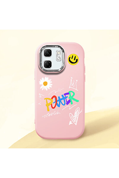 ucuc حافظة من السيليكون الوردي متوافقة مع هاتف Infinix Smart 9 مزودة بـ ماصّ ...