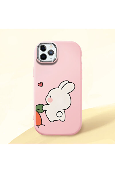 ucuc حافظة سيليكون وردية اللون متوافقة مع هاتف iPhone 11 Pro Max مع حماية للك...