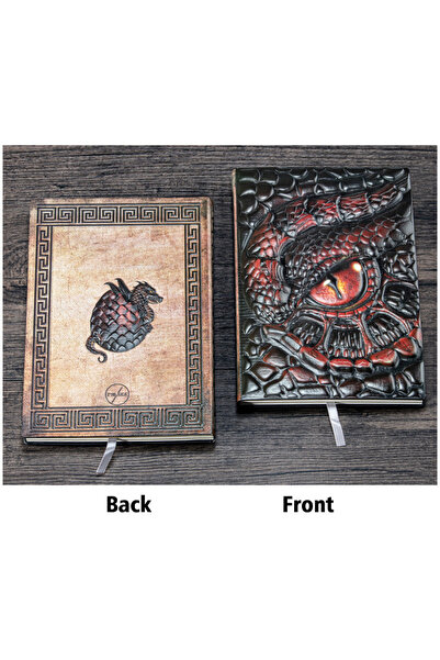 Choice7 A5 Red A5 Notebook,Dragon Embossed Retro Hardcover Leather Cover,100 ...