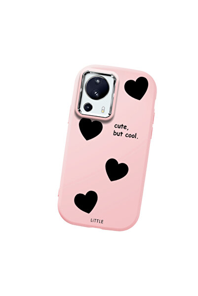 Hontinga حافظة هاتف من السيليكون الناعم باللون الوردي متوافقة مع كاميرا Mi 13...