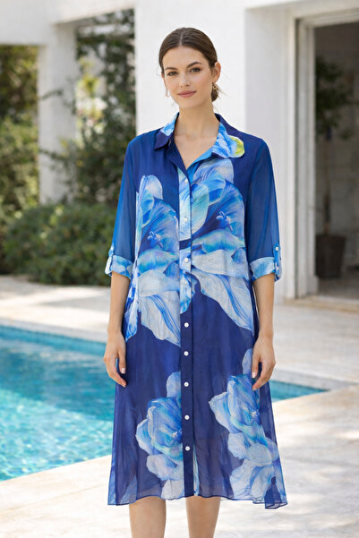 lare Italian İ Silk Lbi̇se Önd Button-Front Tarli Bol