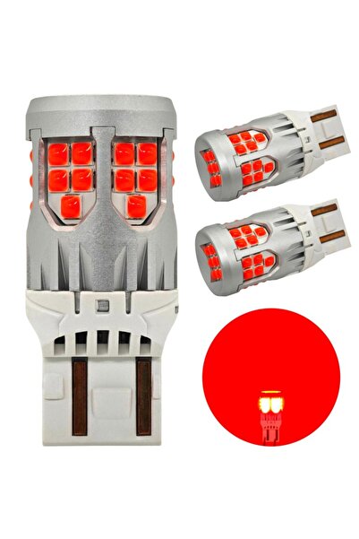 motoLEDy 2 buc W21/5W Bec LED 7443 10-50V fără defect 2800lm roșu