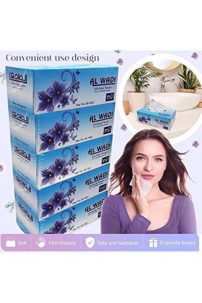 lotus alwadi 30 Boxes/Packs Soft Facial Tissue, 170 Sheets 2 Ply, 5100 Tissues Total