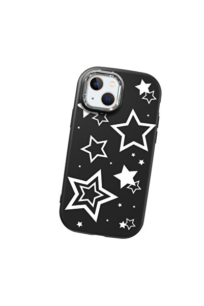 Hontinga حافظة هاتف من السيليكون الناعم باللون الأسود متوافقة مع كاميرا آيفون...