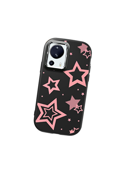 Hontinga حافظة هاتف من السيليكون الناعم باللون الأسود متوافقة مع كاميرا Mi 13...