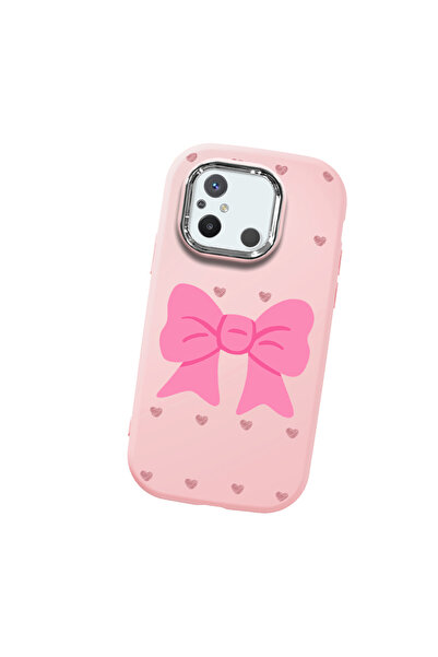 Hontinga حافظة هاتف من السيليكون الناعم باللون الوردي متوافقة مع كاميرا Redmi...