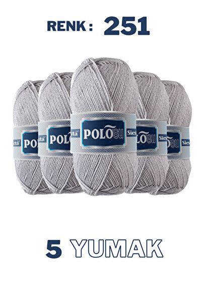 Polosu (5 Pieces) Siesta Soft - Scarf Vest Sweater Hand Knitting Yarn - 251 L...