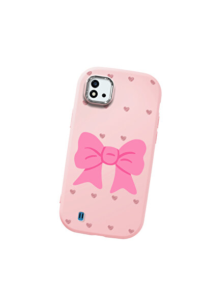 Hontinga حافظة هاتف من السيليكون الناعم باللون الوردي متوافقة مع كاميرا Realm...