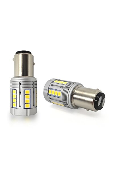 motoLEDy 2 buc P21/5W LED BAY15D 12-24V bec fără eroare 3000lm alb