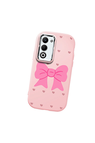 Hontinga حافظة هاتف من السيليكون الناعم باللون الوردي متوافقة مع كاميرا أوبو ...