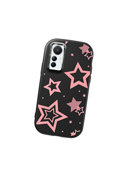 Hontinga حافظة هاتف من السيليكون الناعم باللون الأسود متوافقة مع كاميرا Mi 12...