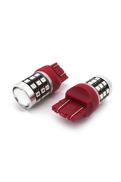 motoLEDy 2 buc W21/5W LED bec 7443 12-24V 1100lm CANBUS roșu