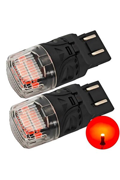 motoLEDy 2 buc W21/5W Bec LED 7443 12V CANBUS 1800lm roșu