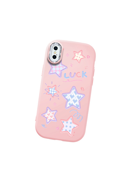 Hontinga iPhone XS Max Compatible Camera Protected Pink Soft Silicone Phone C...