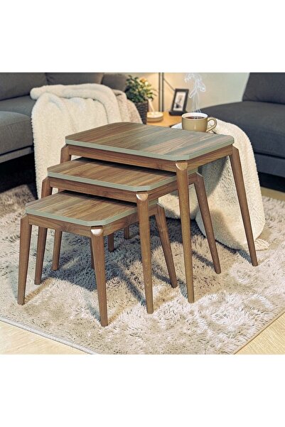 MSY HOME Roma 3’lü Pratik İç İçe Geçen Zigon,Yan,Orta Sehpa – MDF Modern Sehp...