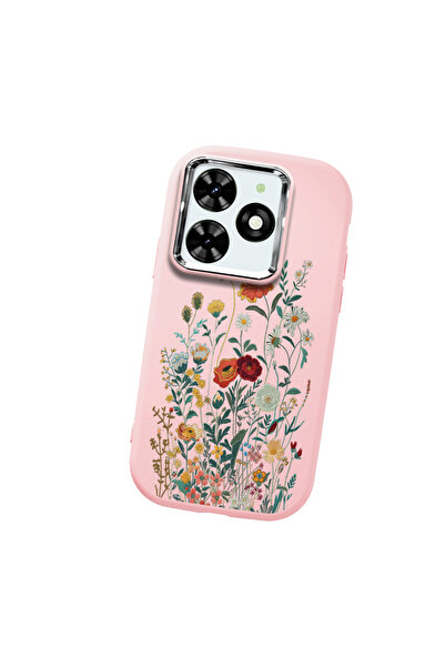 Hontinga حافظة هاتف من السيليكون الناعم باللون الوردي متوافقة مع كاميرا تكنو ...